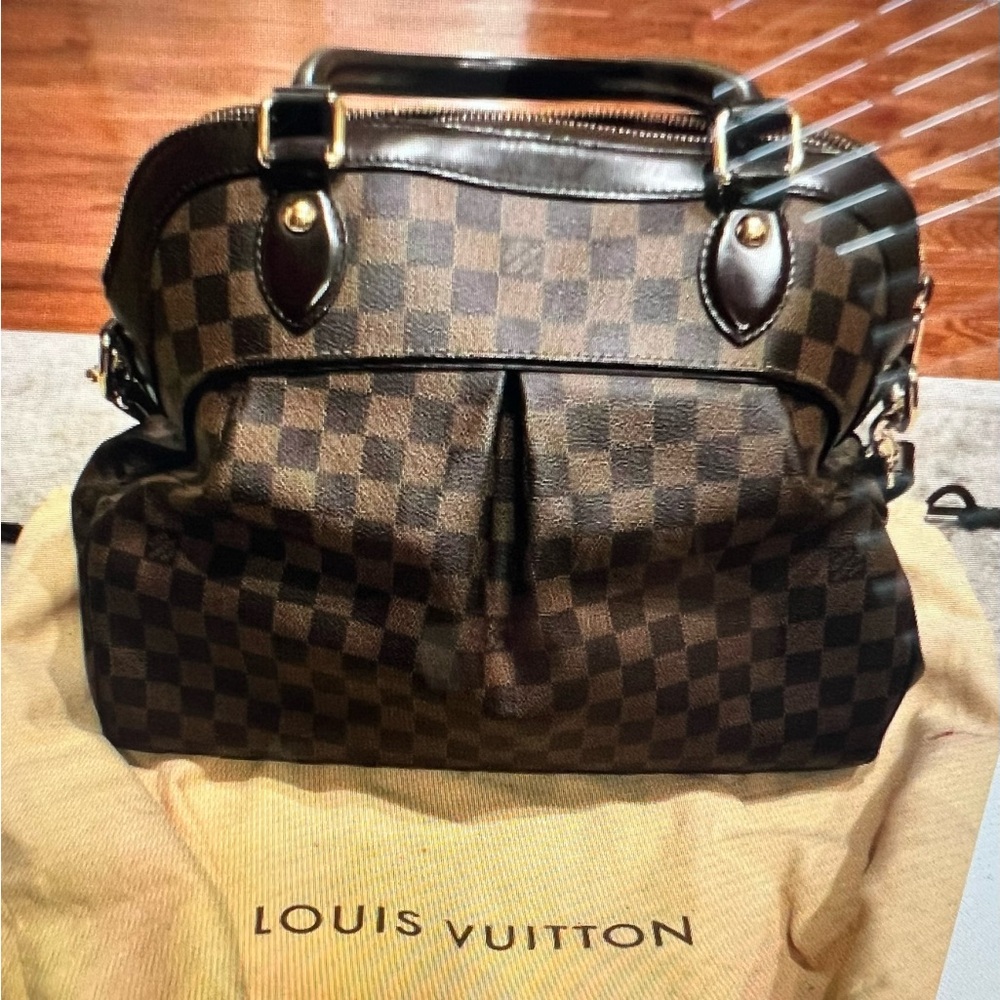 Louis Vuitton large size Damier Ebene Trevi 2 way bag
